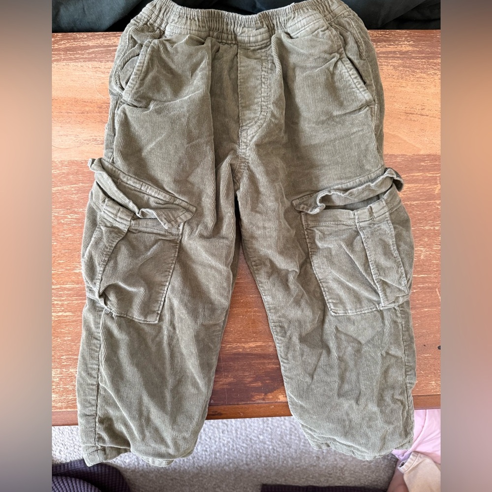 Zara Olive Corduroy Cargo Pants